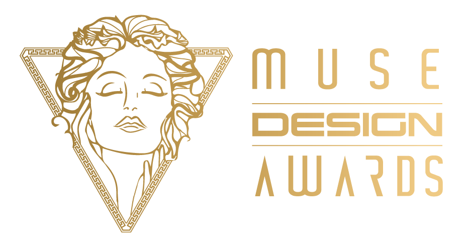 Бейдж золотого победителя Muse Design Awards в номинации Clinic / Hospital Rooms за дизайн интерьера клиники косметологии MimiClinic от Екатерины Торба, руководителя бюро Арибюро